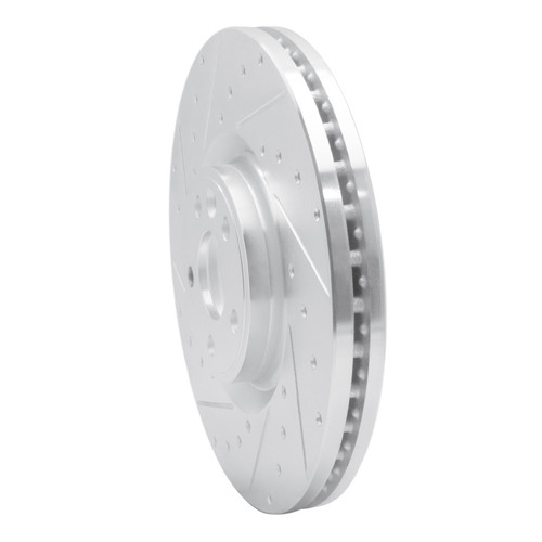 R1 18-20 Jaguar E-Pace Front Left Drilled & Slotted Silver Brake Rotor