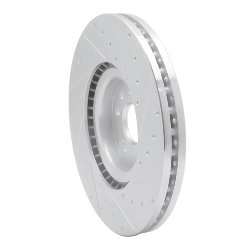 R1 18-20 Jaguar E-Pace Front Left Drilled & Slotted Silver Brake Rotor