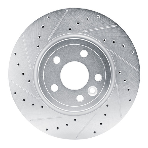 R1 17-19 Jaguar F-Pace Front Left Drilled & Slotted Silver Brake Rotor