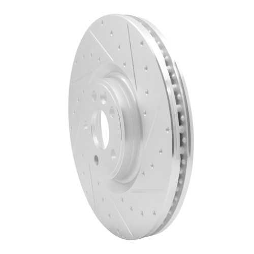 R1 18-20 Jaguar E-Pace Front Right Drilled & Slotted Silver Brake Rotor