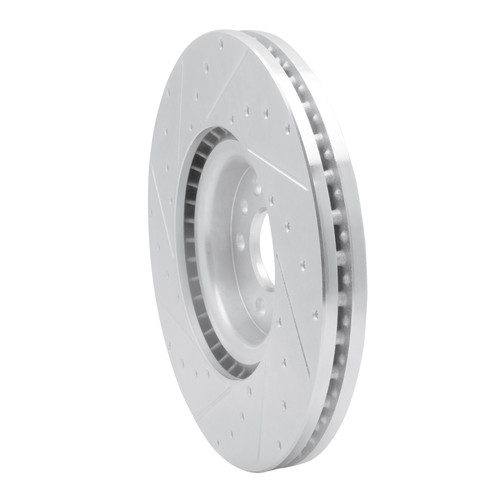 R1 18-20 Jaguar E-Pace Front Right Drilled & Slotted Silver Brake Rotor