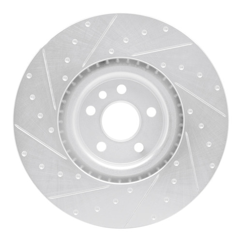 R1 18-20 Jaguar E-Pace Front Right Drilled & Slotted Silver Brake Rotor