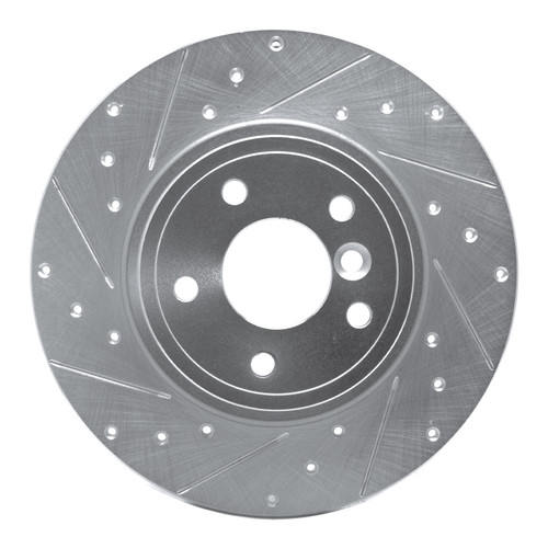 R1 17-19 Jaguar XE Rear Left Drilled & Slotted Silver Brake Rotor