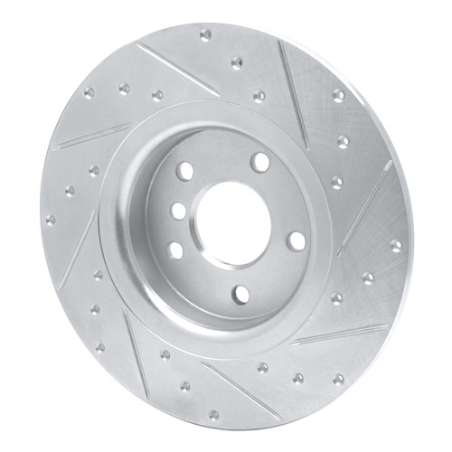 R1 17-19 Jaguar XE Rear Left Drilled & Slotted Silver Brake Rotor