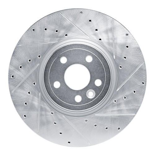 R1 17-20 Jaguar F-Pace Front Right Drilled & Slotted Silver Brake Rotor