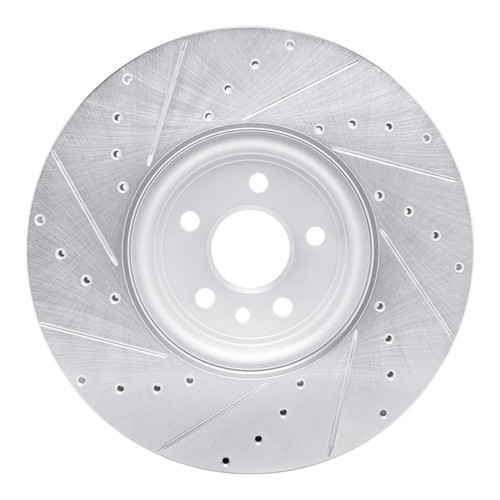 R1 17-20 Jaguar F-Pace Front Right Drilled & Slotted Silver Brake Rotor