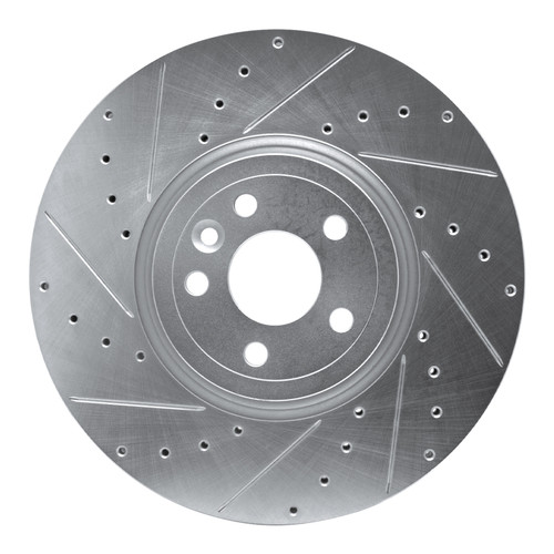 R1 17-20 Jaguar F-Pace Front Left Drilled & Slotted Silver Brake Rotor