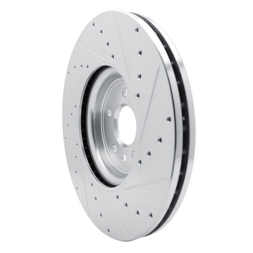 R1 16-24 Jaguar XF Front Left Drilled & Slotted Silver Brake Rotor