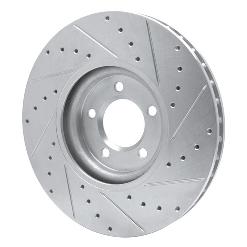 R1 03-05 Jaguar VanDEN PLAS Front Left Drilled & Slotted Silver Brake Rotor