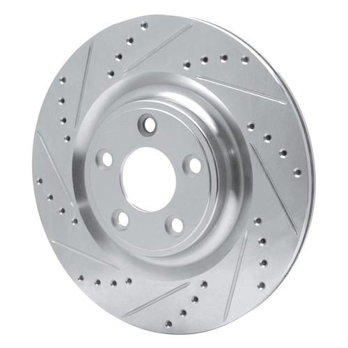 R1 14-21 Jaguar F-Type Rear Left Drilled & Slotted Silver Brake Rotor