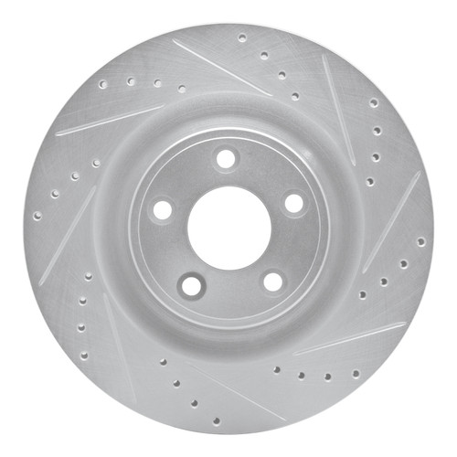 R1 14-21 Jaguar XJ Rear Right Drilled & Slotted Silver Brake Rotor