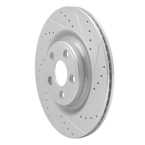 R1 14-21 Jaguar XJ Rear Right Drilled & Slotted Silver Brake Rotor