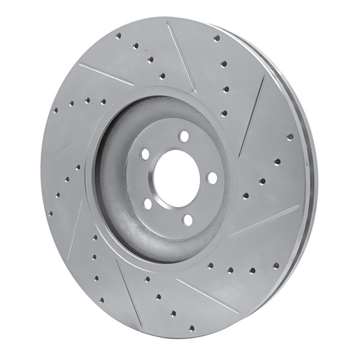 R1 10-24 Jaguar XF Front Left Drilled & Slotted Silver Brake Rotor