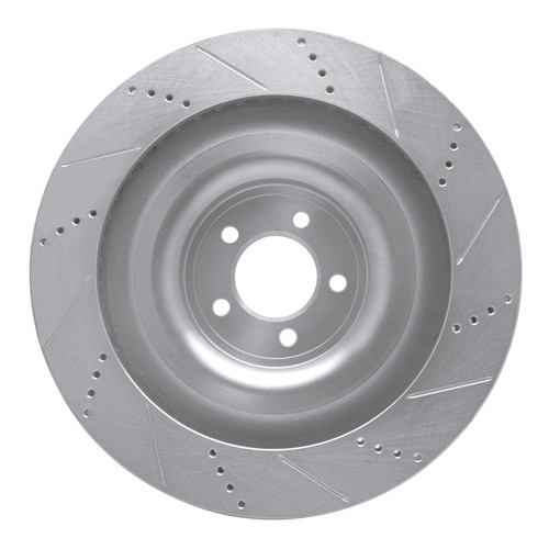 R1 08-09 Jaguar XKR Right Front Drilled & Slotted Silver Brake Rotor