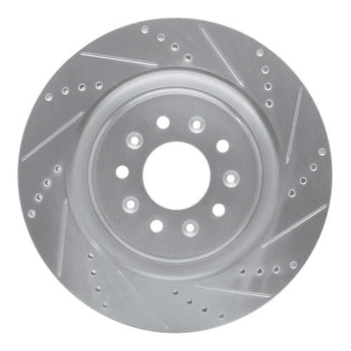 R1 00-06 Jaguar XJR Front Right Drilled & Slotted Silver Brake Rotor