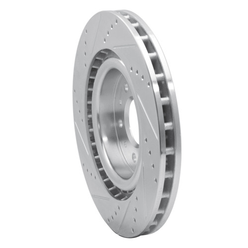 R1 00-06 Jaguar XJR Front Right Drilled & Slotted Silver Brake Rotor