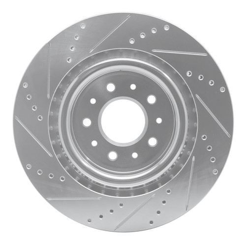 R1 00-06 Jaguar XJR Front Right Drilled & Slotted Silver Brake Rotor