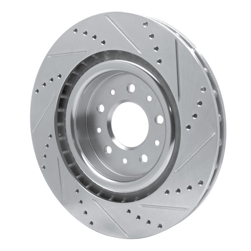 R1 00-06 Jaguar XJR Front Left Drilled & Slotted Silver Brake Rotor