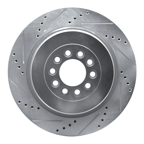R1 03-05 Jaguar XJR Front Left Drilled & Slotted Silver Brake Rotor