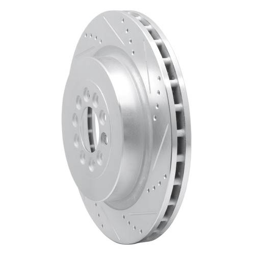 R1 03-05 Jaguar XJR Front Right Drilled & Slotted Silver Brake Rotor
