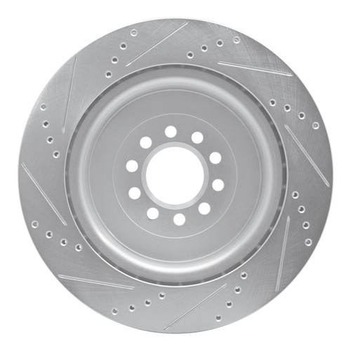 R1 03-05 Jaguar XJR Front Right Drilled & Slotted Silver Brake Rotor