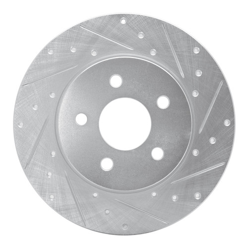R1 01-08 Ford Mondeo (Mexico) Rear Right Drilled & Slotted Silver Brake Rotor