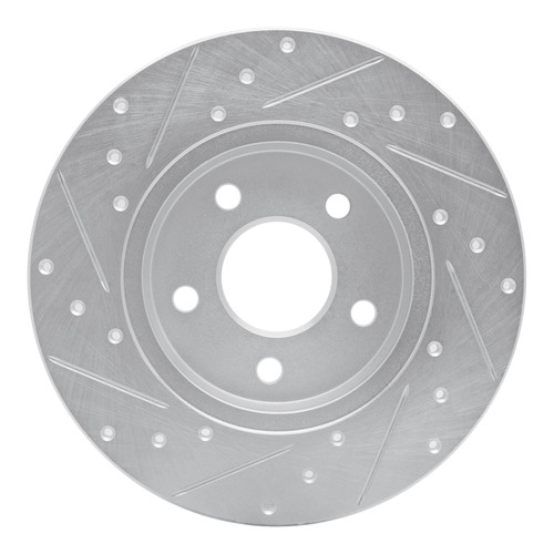 R1 01-08 Ford Mondeo (Mexico) Rear Right Drilled & Slotted Silver Brake Rotor