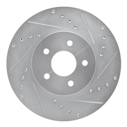 R1 01-08 Ford Mondeo (Mexico) Front Right Drilled & Slotted Silver Brake Rotor