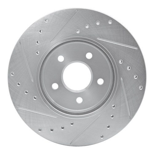 R1 01-08 Ford Mondeo (Mexico) Front Right Drilled & Slotted Silver Brake Rotor