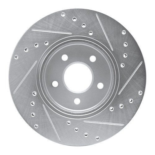 R1 01-08 Ford Mondeo (Mexico) Front Left Drilled & Slotted Silver Brake Rotor