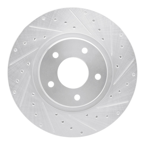 R1 98-06 Jaguar XJR Front Right Drilled & Slotted Silver Brake Rotor