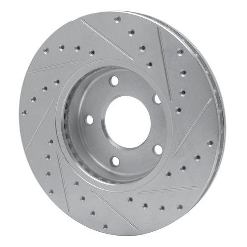 R1 97-03 Jaguar XJ8 Front Left Drilled & Slotted Silver Brake Rotor