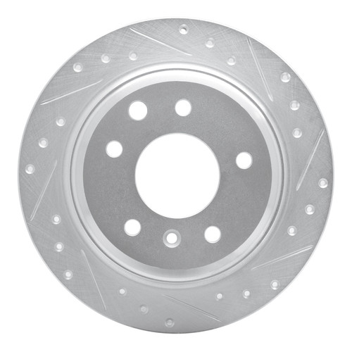 R1 90-95 Jaguar XJ12 Rear Right Drilled & Slotted Silver Brake Rotor