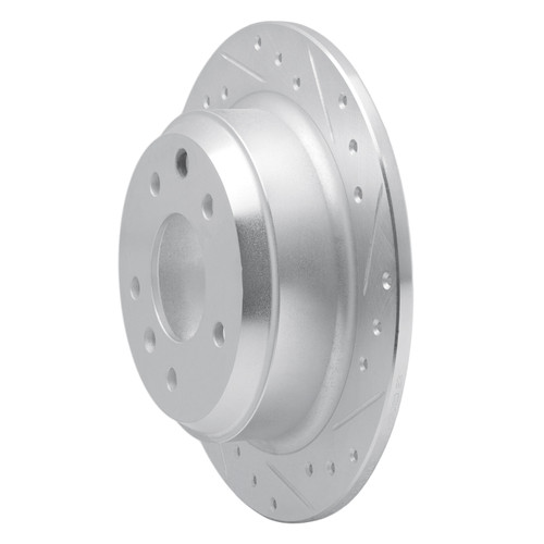 R1 90-95 Jaguar XJ12 Rear Right Drilled & Slotted Silver Brake Rotor