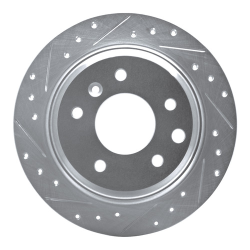 R1 90-95 Jaguar XJRS Rear Left Drilled & Slotted Silver Brake Rotor