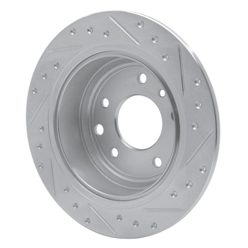 R1 90-95 Jaguar XJRS Rear Left Drilled & Slotted Silver Brake Rotor