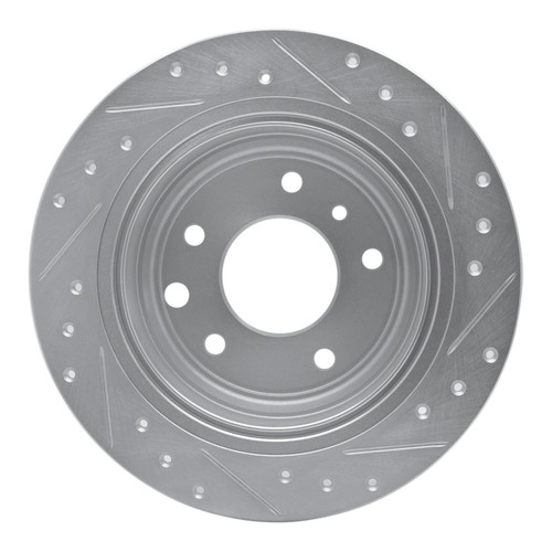 R1 90-95 Jaguar XJRS Rear Left Drilled & Slotted Silver Brake Rotor