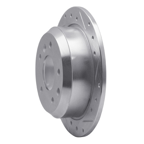 R1 86-89 Jaguar VanDEN PLAS Rear Right Drilled & Slotted Silver Brake Rotor