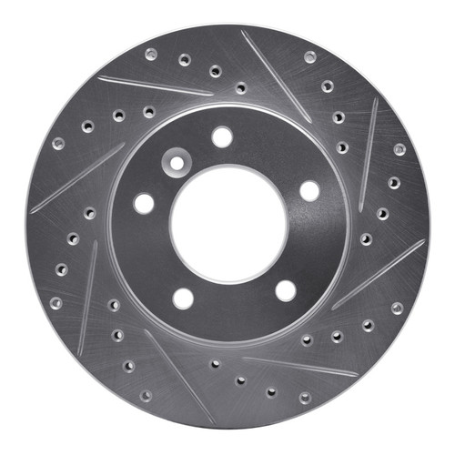 R1 90-97 Jaguar XJ12 Front Right Drilled & Slotted Silver Brake Rotor