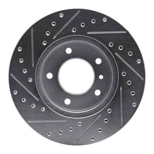 R1 90-97 Jaguar XJ12 Front Right Drilled & Slotted Silver Brake Rotor