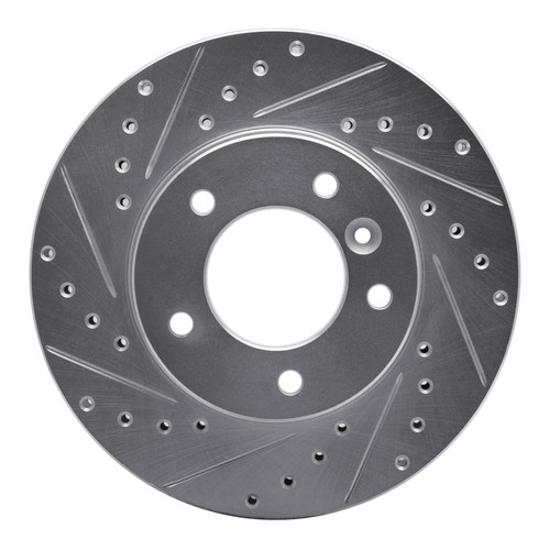 R1 90-97 Jaguar XJ6 Front Left Drilled & Slotted Silver Brake Rotor