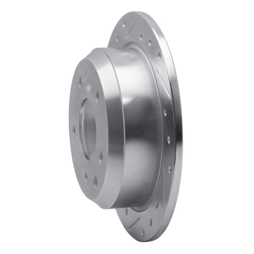 R1 86-89 Jaguar XJ6 Rear Left Drilled & Slotted Silver Brake Rotor