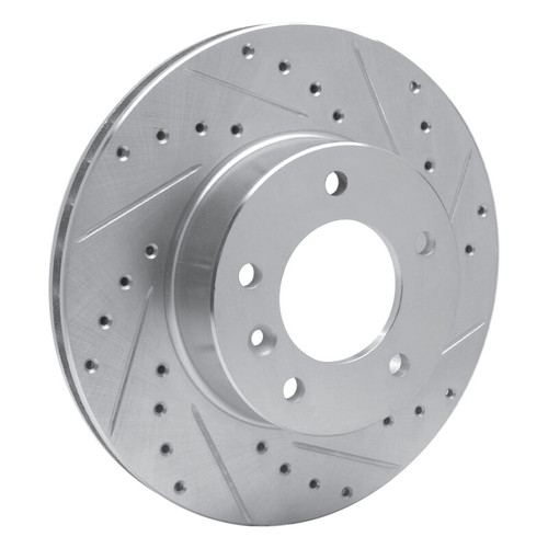 R1 86-89 Jaguar VanDEN PLAS Front Right Drilled & Slotted Silver Brake Rotor