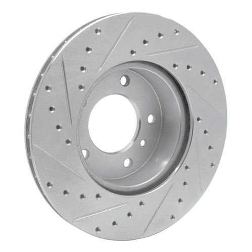 R1 86-89 Jaguar VanDEN PLAS Front Right Drilled & Slotted Silver Brake Rotor