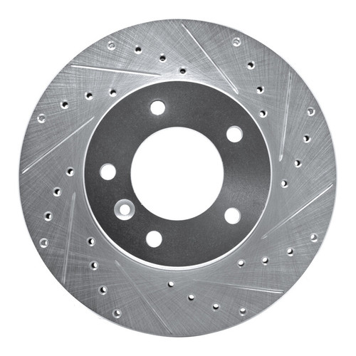 R1 86-89 Jaguar VanDEN PLAS Front Right Drilled & Slotted Silver Brake Rotor