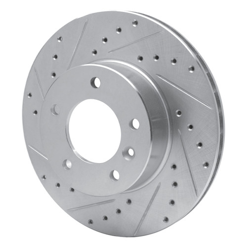 R1 86-89 Jaguar XJ12 Front Left Drilled & Slotted Silver Brake Rotor