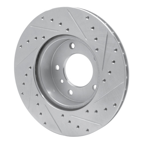 R1 86-89 Jaguar XJ12 Front Left Drilled & Slotted Silver Brake Rotor