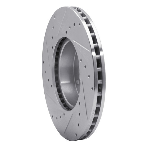 R1 71-97 Jaguar XJS Front Right Drilled & Slotted Silver Brake Rotor