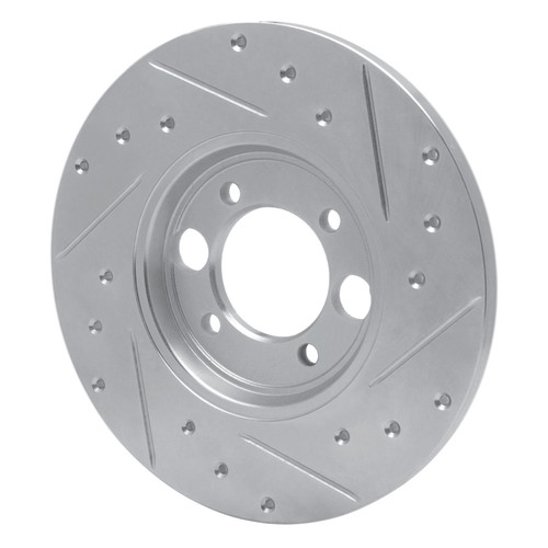 R1 62-87 Jaguar XKE Rear Left Drilled & Slotted Silver Brake Rotor