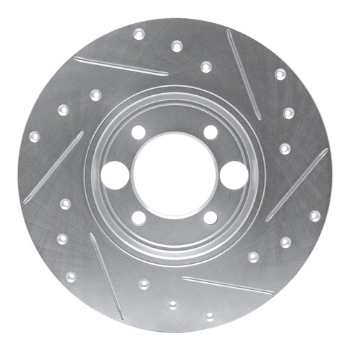 R1 62-87 Jaguar XKE Rear Left Drilled & Slotted Silver Brake Rotor